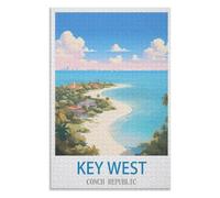 Beautiful Wall Decoration Painting，Key West Conch Republic ，Adults 1000 Piece Jigsaw Puzzle- Christmas，38x26，paper puzzle，AA-1427