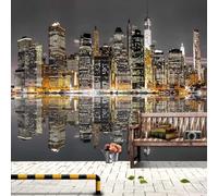 Beautiful Water Cities Tall Buildings 3D Wallpaper Easy Install Feature Office Living Room Sofa Bedroom TV Background Wall Decoration-200cm×140cm