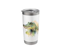 Beautiful Watercolor Alligator Portrait Stainless Steel Insulated Tumbler