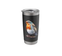 Beautiful Watercolor Robin Portrait Stainless Steel Insulated Tumbler