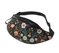 Beautiful Watercolor Wildflower Crossbody Bag Garden Blooming Flowers Hands-Free Bag Colourful Wildflowers Fanny Pack Marathoners 14X35CM