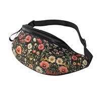 Beautiful Watercolor Wildflower Crossbody Bag Garden Blooming Flowers Hands-Free Bag Colourful Wildflowers Fanny Pack Gym-goers 14X35CM
