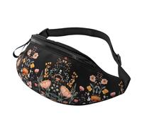 Beautiful Watercolor Wildflower Fanny Pack Garden Blooming Flowers Crossbody Bag Colourful Wildflowers Hands-Free Bag Trail Runners 14X35CM