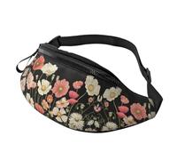 Beautiful Watercolor Wildflower Hands-Free Bag Garden Blooming Flowers Fanny Pack Colourful Wildflowers Crossbody Bag Cyclists 14X35CM
