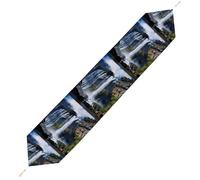 Beautiful Waterfall Table Runner for Dining Table, Short Plush Runners Washable & Durable Tablerunner Modern Home Decor for Wedding, Kitchen, Holiday 200*33cm