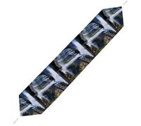 Beautiful Waterfall Table Runner for Dining Table, Short Plush Runners Washable & Durable Tablerunner Modern Home Decor for Wedding, Kitchen, Holiday 229*33cm