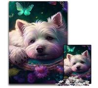Beautiful West Highland Terrier 1000Pc Adults Jigsaw Puzzle Puzzles for Adults Fun at Home Activities, Birthday Present, Travel Gifts 50x75CM/19.68x29.52inch