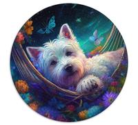 Beautiful West Highland Terrier Jigsaw Puzzles for Adults 1000 Piece Paper Jigsaw Puzzles for Birthdays, Christmas, Halloween, Thanksgiving, Easter 1000pcs (67.5x67.5cm)