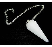Beautiful White Agate Dowser Cone Pendulum Crystal Healing Reiki FENG Shui Gemstone Meditation Wellness