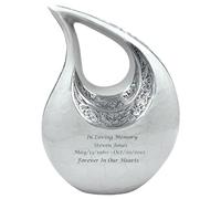 Beautiful White Cremation Urn With Velvet Bag - Personalized Urns - Unique Cremation Urn - Memorial, Engravable Urns For Ashes