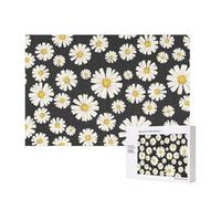 Beautiful White Daisies,300 Pieces Wooden Jigsaw Family Game Jigsaw Puzzles for Adults Teens Home Decor