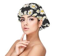 Beautiful White Daisies,Adult's Satin Sleeping Cap - Women's Elastic Sleep Bonnet, Adjustable Overnight Hair Cover
