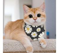 Beautiful White Daisies,Dog Bandanas Cotton Pet Scarf Adjustable Bibs for Pet,M