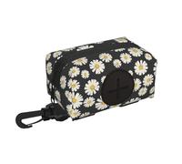 Beautiful White Daisies Dog Poop Bag Holder Portable Garbage Bag Dispenser