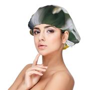 Beautiful White Frangipani Wake Plumeria Flowers,Adult's Satin Sleeping Cap - Women's Elastic Sleep Bonnet, Adjustable Overnight Hair Cover