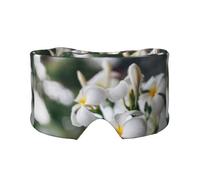 Beautiful White Frangipani Wake Plumeria Flowers, Full Eye Covers Light Blocking Eye Mask Sleep Eye and Ear Muffs