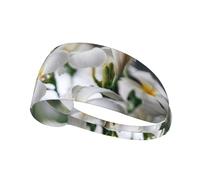 Beautiful White Frangipani Wake Plumeria Flowers,Sports Sweatband for Unisex Multi Headband Elastic Exercise Hairband
