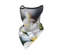 Beautiful White Frangipani Wake Plumeria Flowers Windproof Mask,Neck Gaiter Winter Motorcycle Face Cover