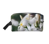 Beautiful White Frangipani Wake Plumeria FlowersMakeup Trave Bag for Women,Cosmetic Large Capacity Organizer