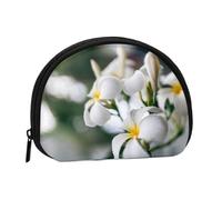 Beautiful White Frangipani Wake Plumeria FlowersSmall Makeup Sanitary Napkin Storage Bag,Women's Cosmetic Coin Purse