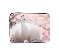 Beautiful White Peacock Patterned Laptop Sleeve 17 Inch Shockproof For Slim Protective Notebook Computer Bag Briefcase
