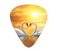 Beautiful White Swan 12 Pcs Guitar Picks, 0.46mm/0.71mm/0.96mm Thickness, Guitar Plectrum With Storage Case For Acoustic-Electric Guitar Ukulele Bass