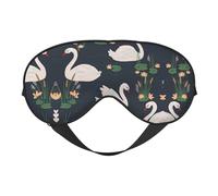 Beautiful White Swans On The Lake Double Sided Sleep Mask, Adjustable Blackout, Silk-Like Eye Mask for Sleeping,Travel, Soft, Breathable, Lightweight Comfortable Blindfold