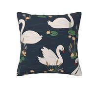 Beautiful White Swans On The Lake Four Seasons Universal Pillowcase Pillow Cushion Cover, Stylish Living Room Sofa Bedroom Decorative