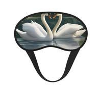 Beautiful White Swans On The Lake Print Adults Soft Washable Eye Mask for Light Blocking Nap Face Sleeping Travel Cover