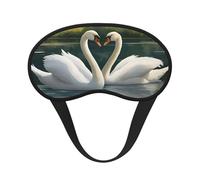 Beautiful White Swans On The Lake Print Adults Washable Eye Mask for Nap Light Blocking for Home Hotel Airplane Camping