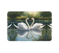 Beautiful White Swans On The Lake Print Indoor Outdoor Versatile Four-Season Doormat,Perfect for Home Decor