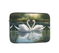 Beautiful White Swans on The Lake Print Laptop Case - Lightweight Computer Sleeve, Fits 15 inch 10-17 Inch Laptops, Perfect for Business Travel