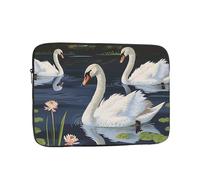 Beautiful White Swans on The Lake Print Laptop Sleeve 15 inch, Ultra-Thin Computer Bag Notebook Computer Tablet Laptop Bag for Office Daily Commute