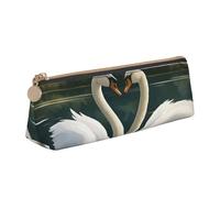 Beautiful White Swans on The Lake Print Lightweight Spacious Pencil Case Large Capacity Triangle Zippered for Writing Tools