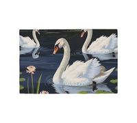 Beautiful White Swans on The Lake Print Placemats Set, Heat Resistant Washable Placemat 12x18in Table Mats for Party Kitchen Dining Table Decoration Indoor Outdoor, Four Pieces