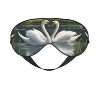 Beautiful White Swans On The Lake Print Sleep Mask, Soft Breathable Eye Cover for Travel, Shift Work & Meditation