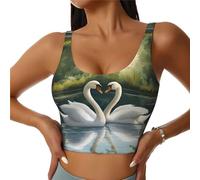 Beautiful White Swans On The Lake Print Women's Sports Vest Lightweight and Breathable Workout Fitness Fashion Top
