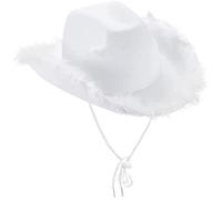 Beautiful Wide Brim Cowgirl Hat Feather Brim Cowboy All-match For Carnival Cosplay Street Western Cowboy