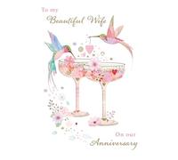 Beautiful Wife On Our Anniversary Humming Cheers! Anniversary Contemporary Card ELML068