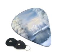 Beautiful Winter 6 Pack Guitar Picks With Holder, Personalized Guitar Plectrums Non-Slip Portable Ukulele Bass Picks 0.71mm For Acoustic Guitar Lovers Gifts