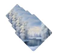 Beautiful Winter Car Air Fresheners Cards Set of 4 Pieces Personalized Car Fresheners Gifts for Men Women Auto Aromatherapy Tablets Hanging Scented Cards for Wardrobe Bathroom