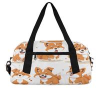 Beautiful Wolf Kids Duffle Bag Boys Girls Small Sport Dance Gym Bag for Overnight Travel Weekender Carry On, Puppy Fun Play, 18.5"L x 9.4"W x 7.8"H