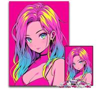 Beautiful Woman Anime Jigsaw Puzzle 1000 Pieces Puzzles for Adults Perfect Home Or Office Decor Ideal 1000 PCS(38x26cm)