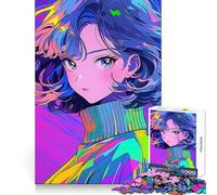 Beautiful Woman Anime s 1000 Piece Jigsaw Puzzles for Adults Jigsaw Critical Think Mindful Escape Firm Fit Ideal Xmas Gift (50x75cm)