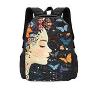 Beautiful woman Backpack Unisex 15.6 Inch Laptop Black Oxford Daypack | This Unisex 600d Oxford Daypack Is Water Resistant, Fits 15.6 Inch Laptops, Perfect For Work, Gym And Holiday Gifting.