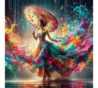 Beautiful Woman Colorful Dress 90 Piece Jigsaw Puzzles for Adults 30x30cm, adult jigsaw puzzles 90 Pieces, Challenging&Brainteasing Puzzle Family Games, Beautiful Decoration puzzle