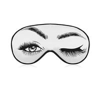 Beautiful Woman Face Sleep Mask Modern Decor Red Lips Blindfold for Sleeping Elastic Blackout Eye Mask Cover for Full Night's Sleep Travel and Nap