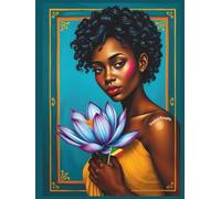 Beautiful Woman from the Republic of Congo with the Blue Star Water Lily & Flag, Dot Grid Journal