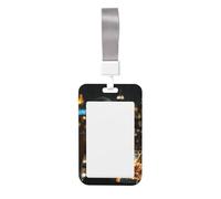 Beautiful Woman in Black Dress Sliding Id Badge Holder Hard Plastic Work Card Case Name Tag Protector for Nurses Office