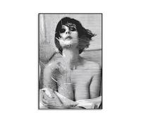 Beautiful Woman in Stripes Sexy Art Abstract Female Figure Poster Poster Vintage Art, Wall Canvas, Decoration Aesthetic, Living Room, Kids Room Dormitory, Cafe, Bathroom, Suitable for Bedroom, Gym, Co
